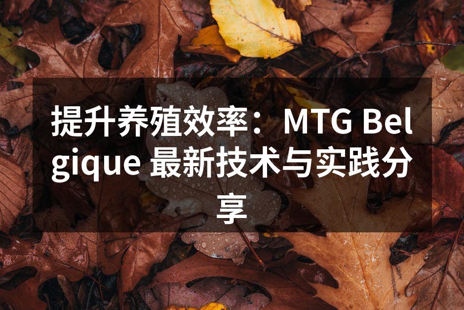 提升养殖效率：MTG Belgique 最新技术与实践分享